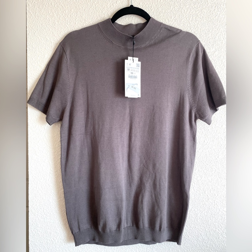 Zara mock neck knit shirt
